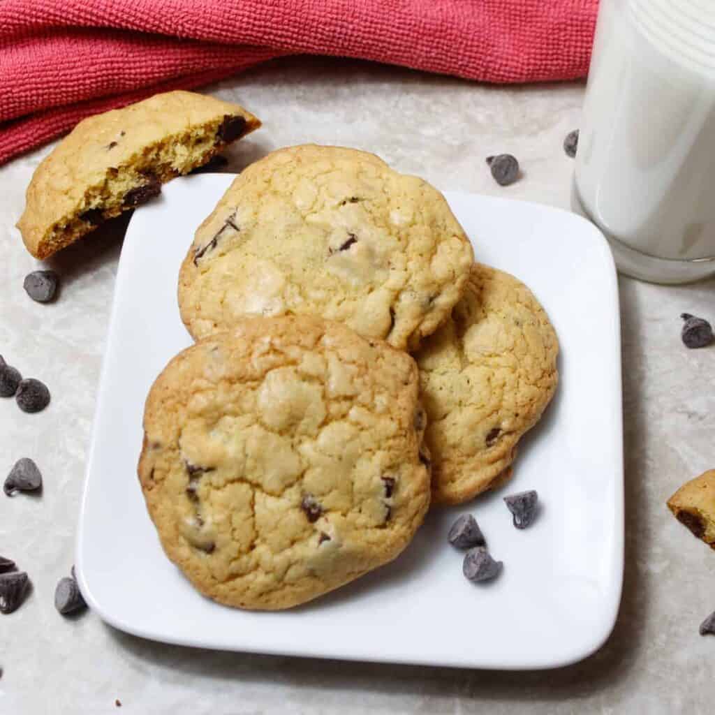 dairy free chocolate chip cookies with milk
