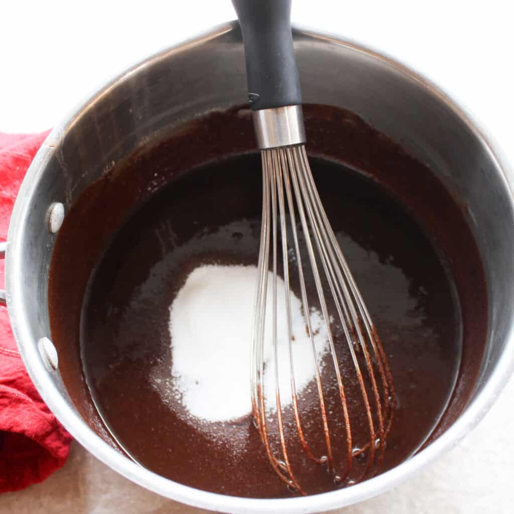 gluten free flourless chocolate cake stir in the sugar