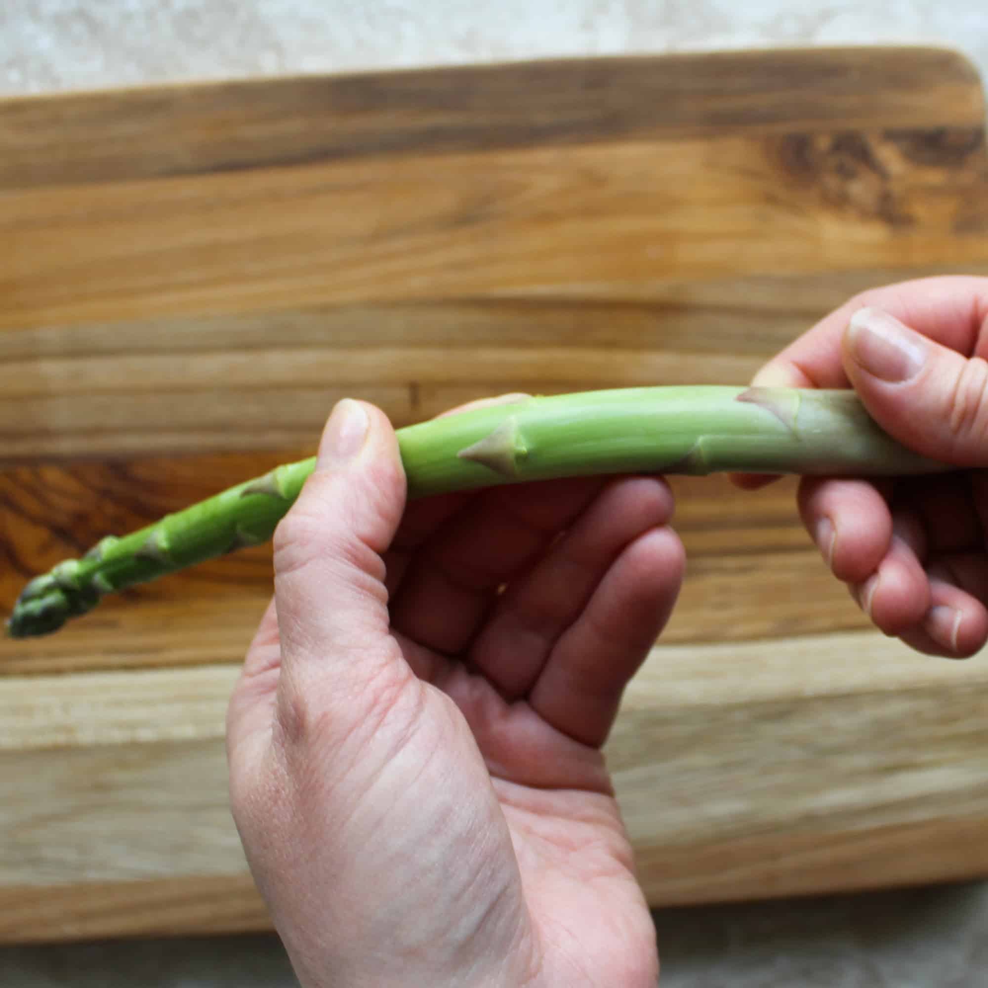 bend the asparagus