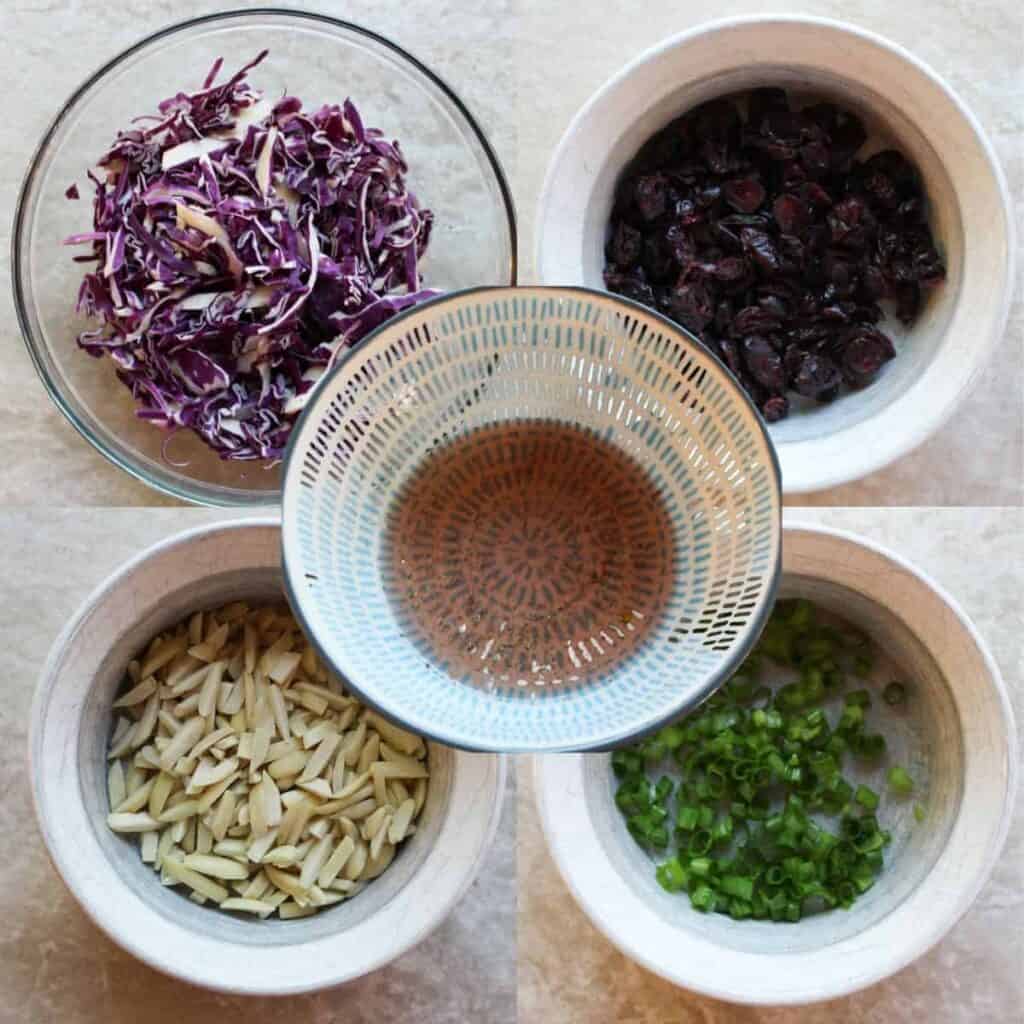 ingredients for purple cabbage salad