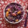 red cabbage salad in a bowl