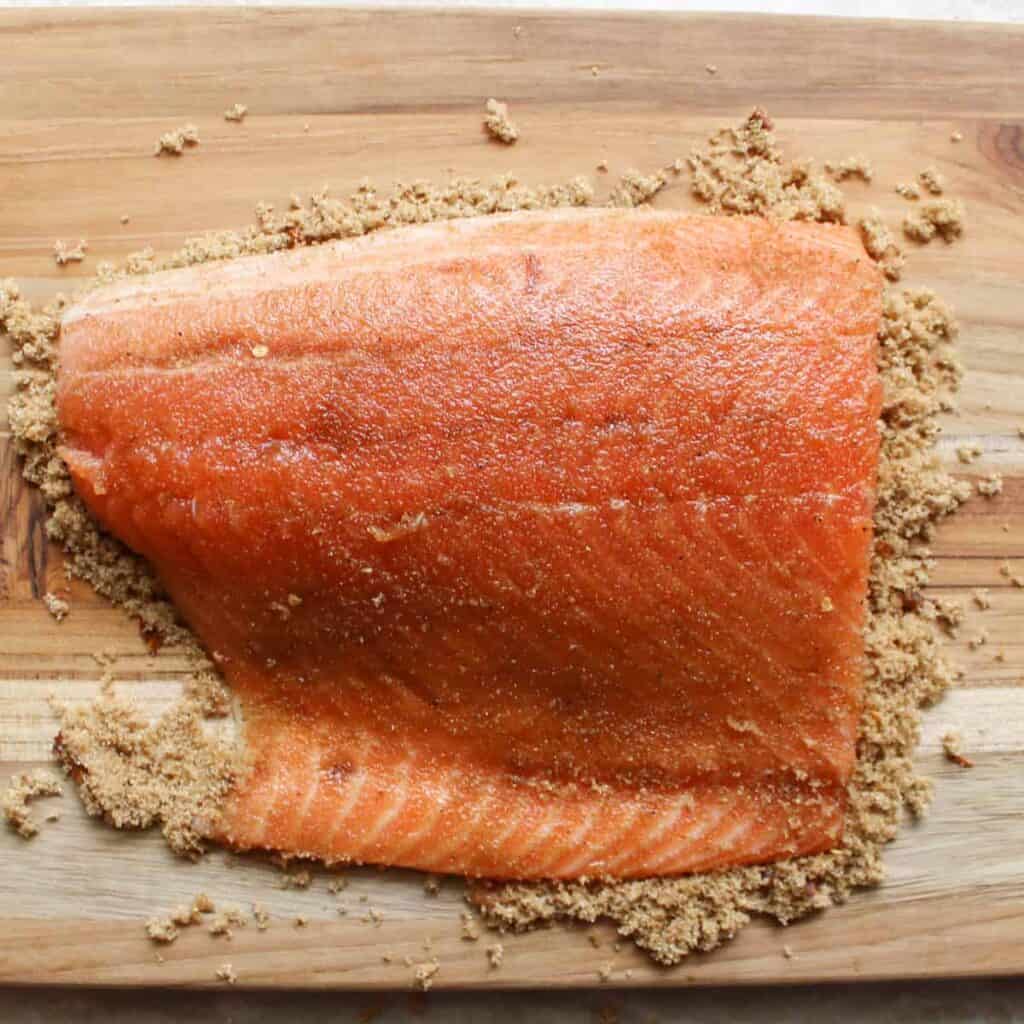 salmon rubbed with spice rub