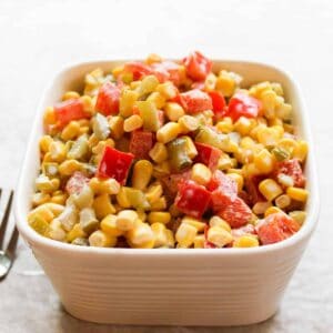 summertime corn salad in a bowl