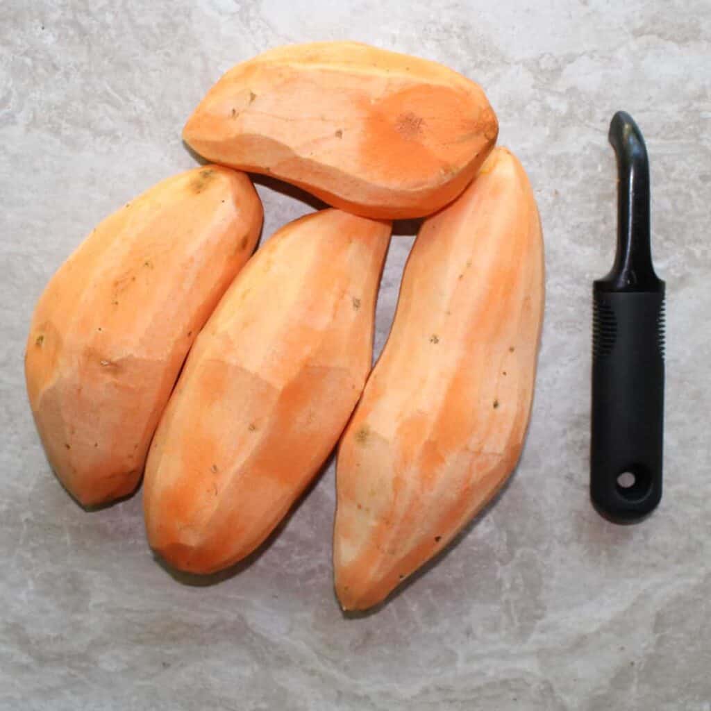 peel the sweet potato