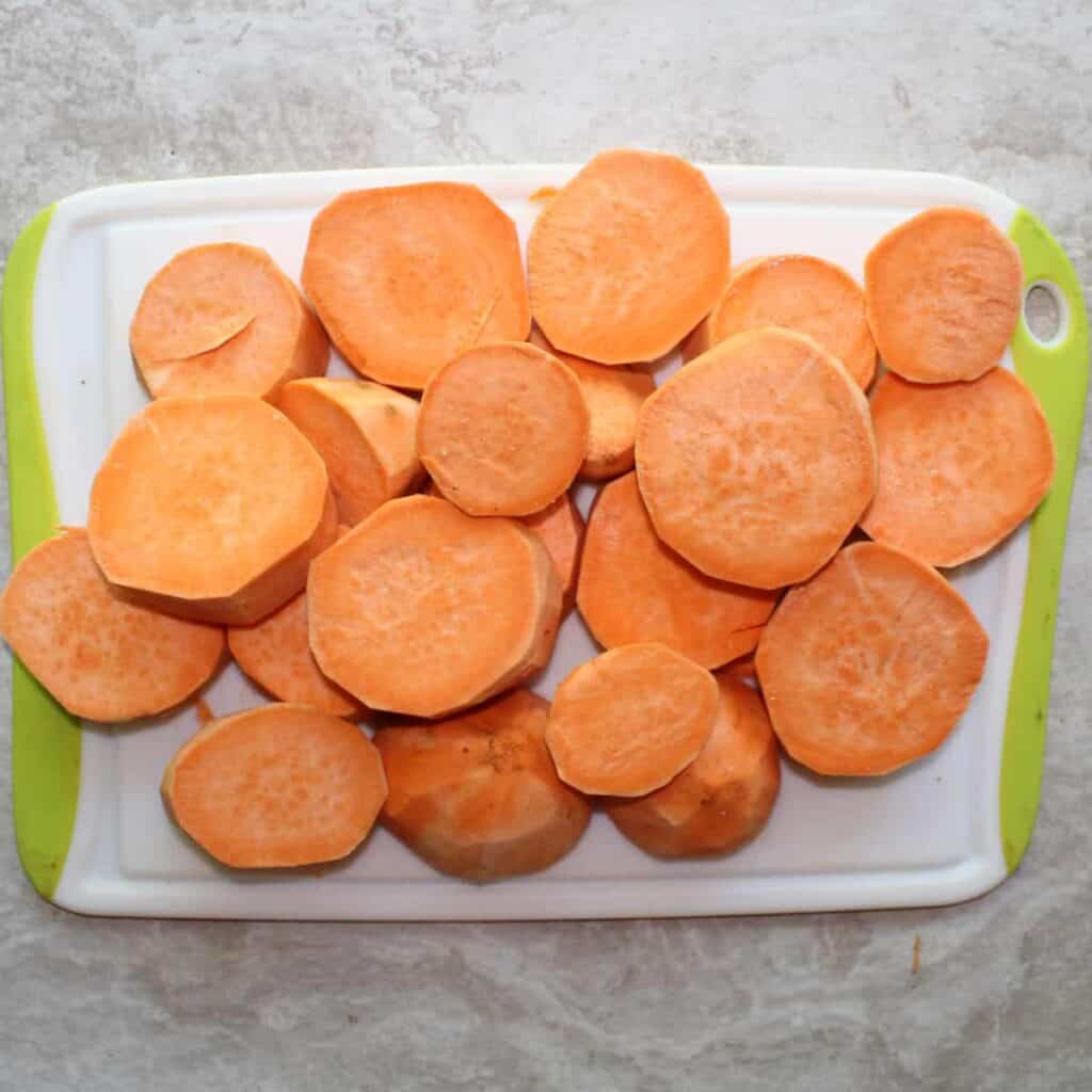 slice the sweet potatoes