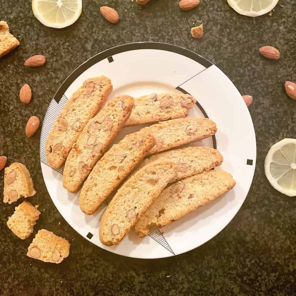 mandel bread on a plate