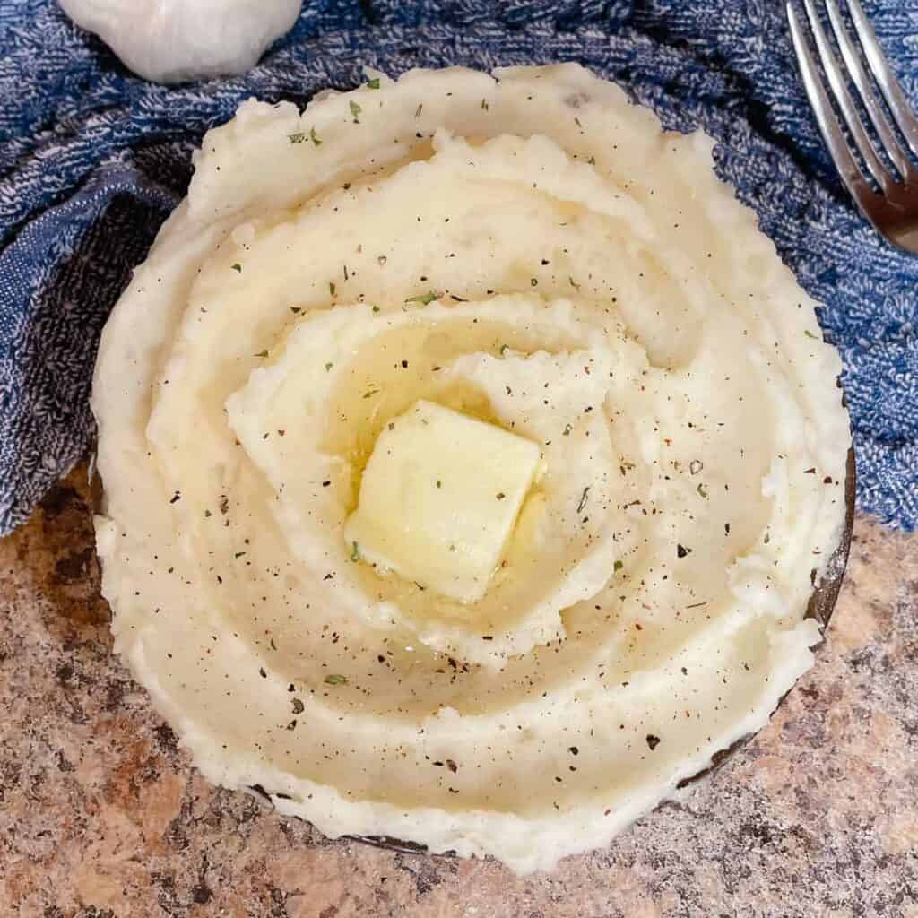 mashed potatoes without milk top down with butter