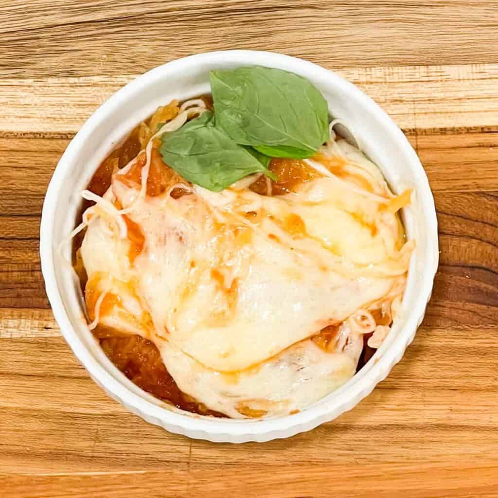 oven baked spaghetti squash in a bowl