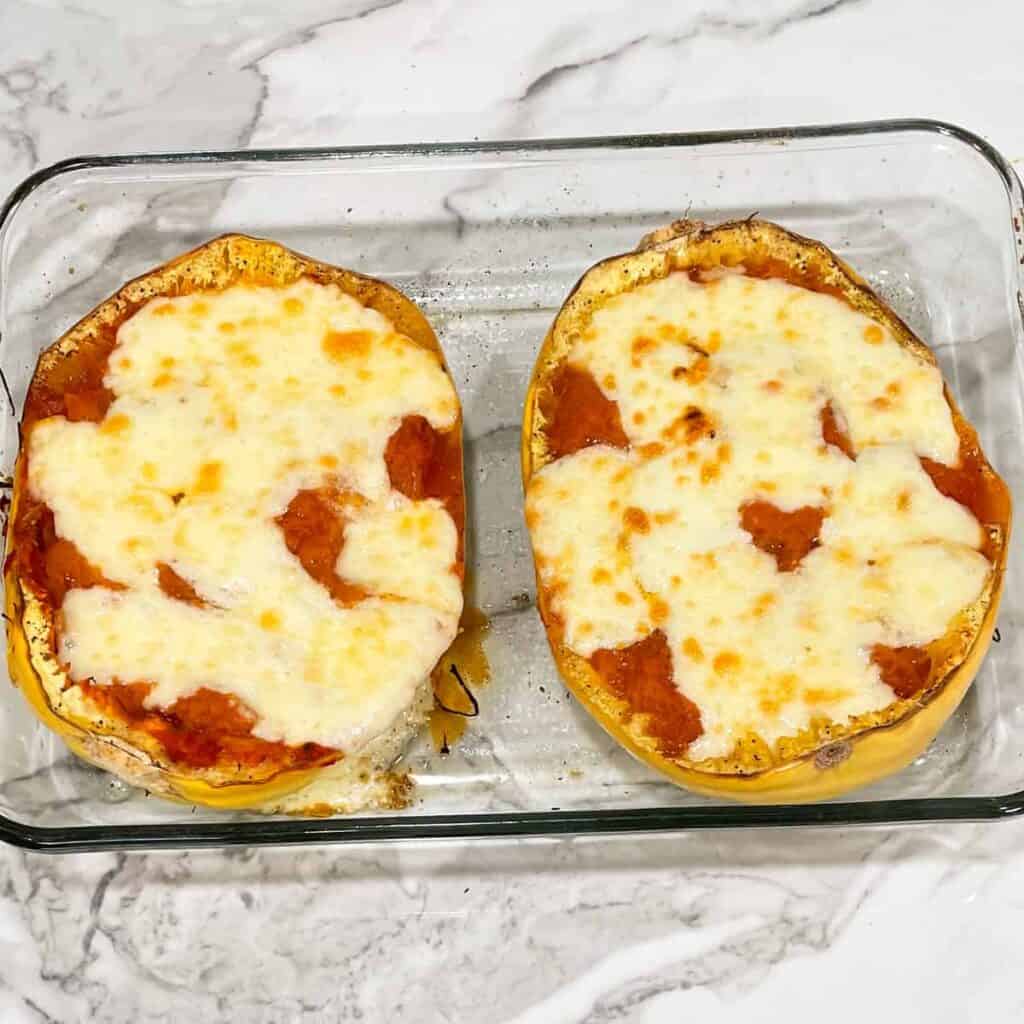 oven baked spaghetti squash melted cheese