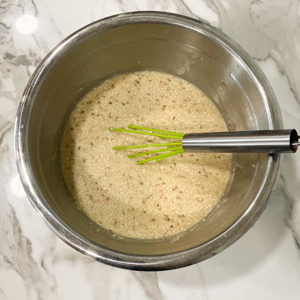 quick and easy matzo pudding mix in the dry ingredients