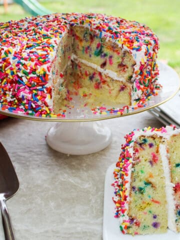 rainbow sprinkle cake feature