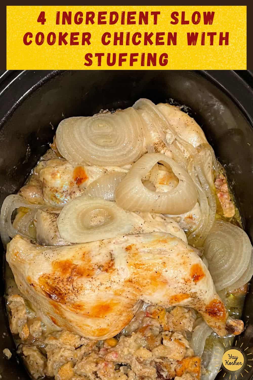 4 ingredient slow cooker chicken with stuffing