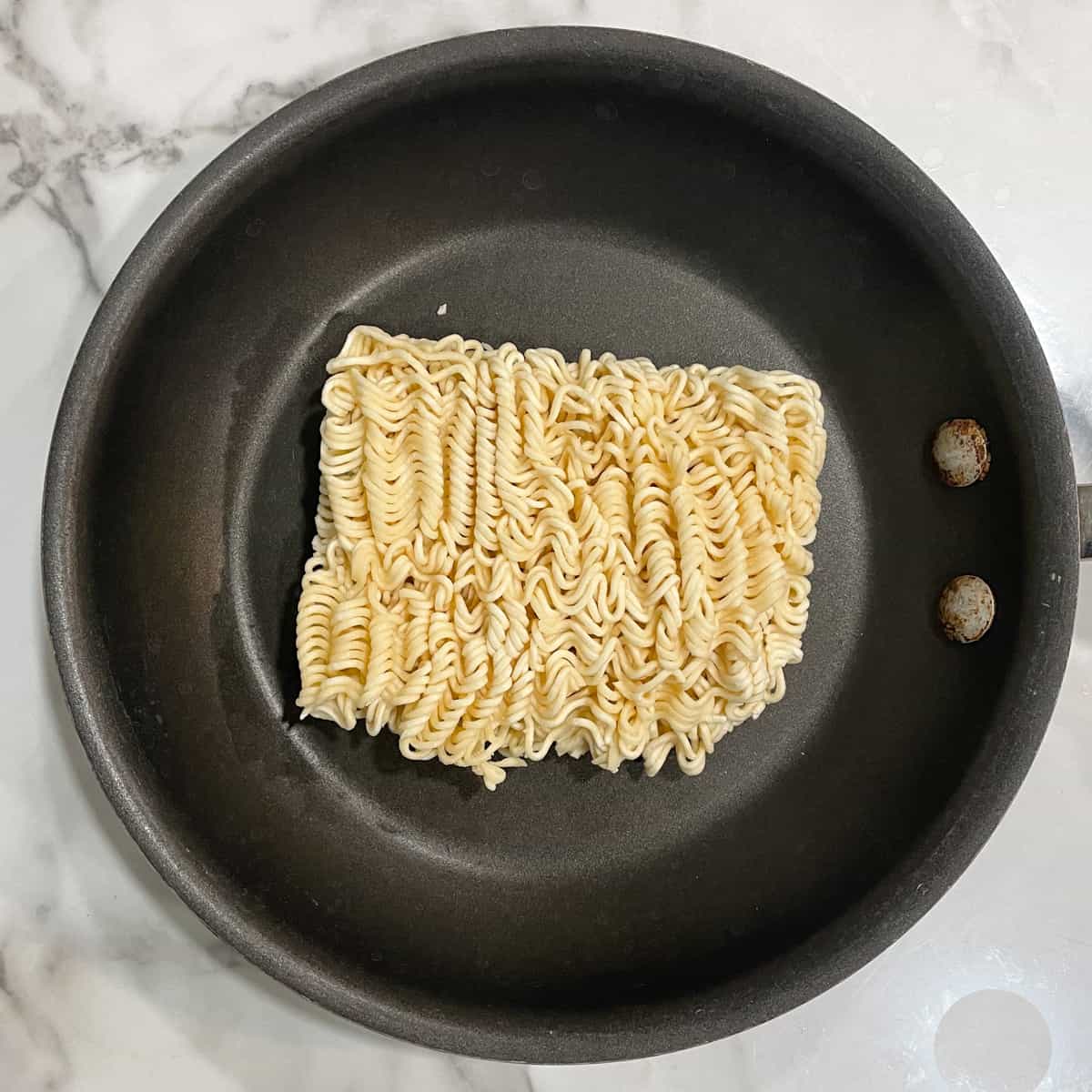ramen noodles in a pan
