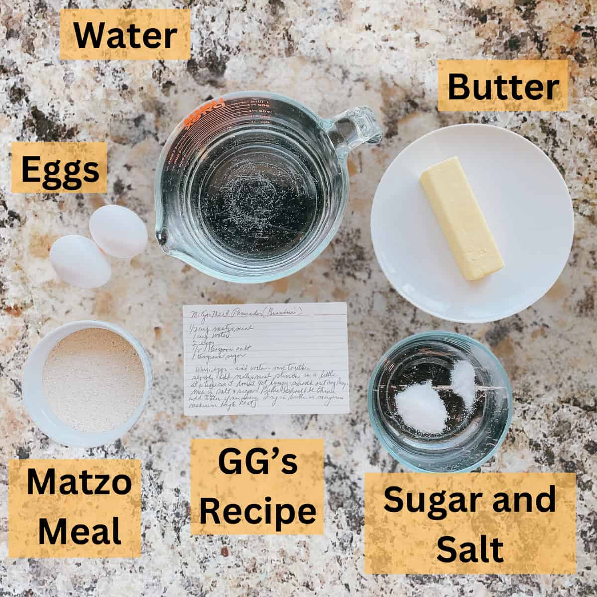 recipe ingredients for the best matzo meal pancakes